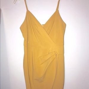 Blue Blush: Golden Assymetrical Wrap Dress